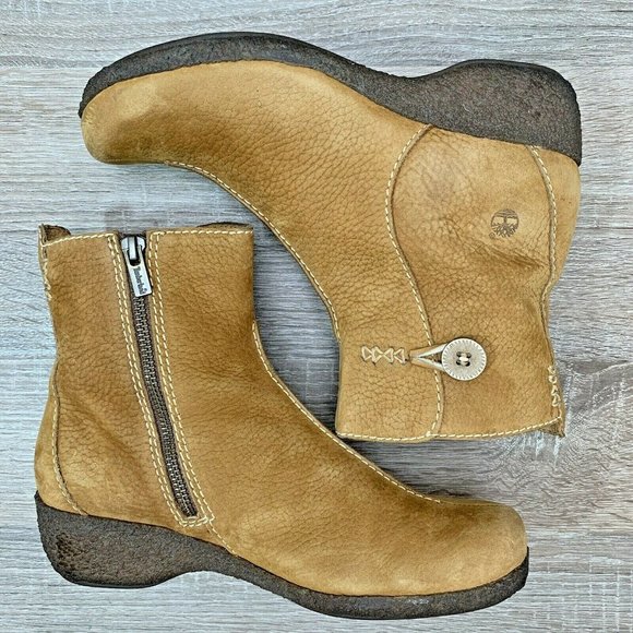 Timberland Women Lynton 6" Zipper Ankle Boot Brown Rust Nubuck Leather Sz 7.5 M - Picture 3 of 10
